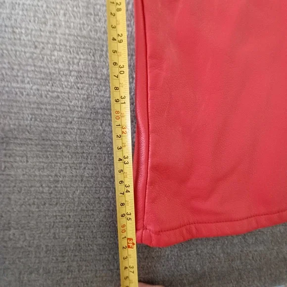 Valabasas Stacked Faux Leather Cargo Pants Mens 36x36 Matte Red Banjo Flared Leg
